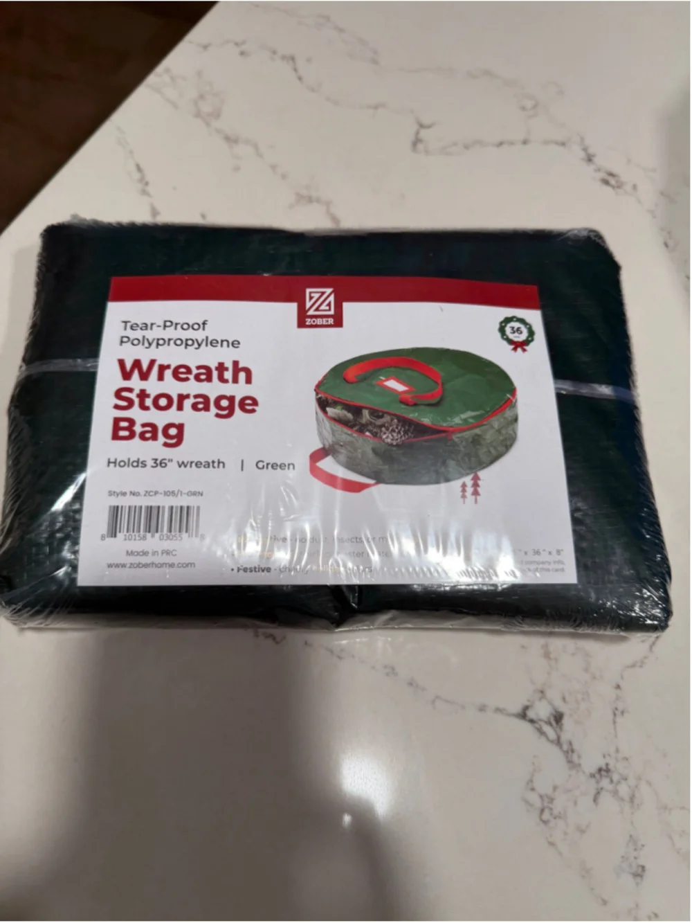NEW ZOBER Christmas Wreath Storage Container 36” Wreath Bag